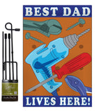 Best Dad - Father's Day Summer Vertical Applique Decorative Flags HG115057