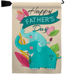 Elephant Daddy - Father's Day Summer Vertical Impressions Decorative Flags HG137351 Made In USA