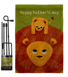 Father's Day Lion - Father's Day Summer Vertical Impressions Decorative Flags HG137570 Made In USA