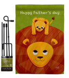 Father's Day Lion - Father's Day Summer Vertical Impressions Decorative Flags HG137570 Made In USA