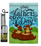 Beary Happy Father's Day - Father's Day Summer Vertical Impressions Decorative Flags HG192065 Made In USA