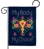 My Body my Choice - Support Inspirational Vertical Impressions Decorative Flags HG130376 Made In USA