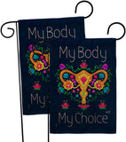 My Body my Choice - Support Inspirational Vertical Impressions Decorative Flags HG130376 Made In USA