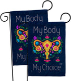 My Body my Choice - Support Inspirational Vertical Impressions Decorative Flags HG130376 Made In USA