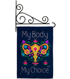 My Body my Choice - Support Inspirational Vertical Impressions Decorative Flags HG130376 Made In USA