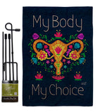 My Body my Choice - Support Inspirational Vertical Impressions Decorative Flags HG130376 Made In USA