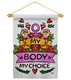 My Body My Right - Support Inspirational Horizontal Impressions Decorative Flags HG190154 Made In USA