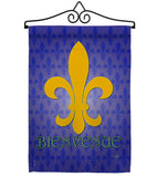 Bienvenue - Fleur De Lys Interests Vertical Impressions Decorative Flags HG118009 Made In USA