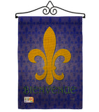 Bienvenue - Fleur De Lys Interests Vertical Impressions Decorative Flags HG118009 Made In USA