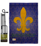 Bienvenue - Fleur De Lys Interests Vertical Impressions Decorative Flags HG118009 Made In USA