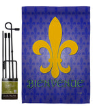 Bienvenue - Fleur De Lys Interests Vertical Impressions Decorative Flags HG118009 Made In USA