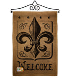 Welcome Fleur De Lys - Fleur De Lys Interests Vertical Impressions Decorative Flags HG191211 Made In USA