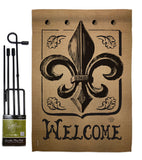 Welcome Fleur De Lys - Fleur De Lys Interests Vertical Impressions Decorative Flags HG191211 Made In USA