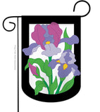 Iris - Floral Spring Vertical Applique Decorative Flags HG104052