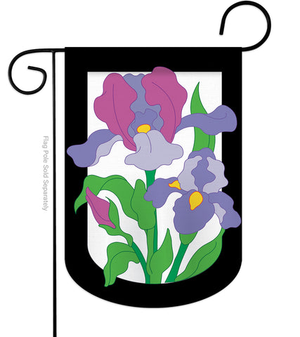 Iris - Floral Spring Vertical Applique Decorative Flags HG104052