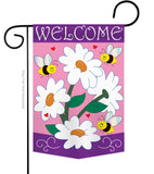 Daisies - Floral Spring Vertical Applique Decorative Flags HG104060