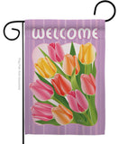 Welcome Tulips - Floral Spring Vertical Impressions Decorative Flags HG104066 Imported