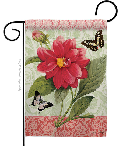 Double Dahlia - Floral Spring Vertical Impressions Decorative Flags HG104080 Made In USA