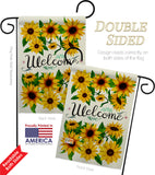 Welcome Sunflowers Bouquet - Floral Spring Vertical Impressions Decorative Flags HG104091 Made In USA