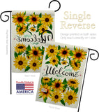 Welcome Sunflowers Bouquet - Floral Spring Vertical Impressions Decorative Flags HG104091 Made In USA