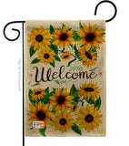 Welcome Sunflowers Bouquet - Floral Spring Vertical Impressions Decorative Flags HG104091 Made In USA