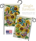 Butterflies On Sunflower - Floral Spring Vertical Impressions Decorative Flags HG104093 Made In USA