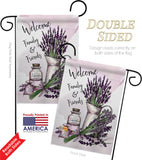 Lavender Welcome - Floral Spring Vertical Impressions Decorative Flags HG104106 Made In USA