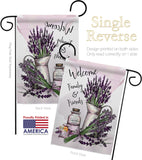 Lavender Welcome - Floral Spring Vertical Impressions Decorative Flags HG104106 Made In USA