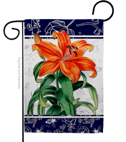 Orange Lilies - Floral Spring Vertical Impressions Decorative Flags HG104113 Made In USA