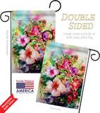 Bright Hibiscus - Floral Spring Vertical Impressions Decorative Flags HG104125 Made In USA