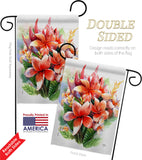 Warm Plumeria Bouquet - Floral Spring Vertical Impressions Decorative Flags HG104128 Made In USA