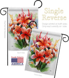 Warm Plumeria Bouquet - Floral Spring Vertical Impressions Decorative Flags HG104128 Made In USA