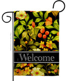 Yellow Welcome Floral - Floral Garden Friends Vertical Impressions Decorative Flags HG120011 Made In USA