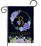 Welcome B Initial - Floral Spring Vertical Impressions Decorative Flags HG130236 Made In USA