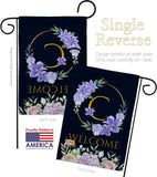 Welcome C Initial - Floral Spring Vertical Impressions Decorative Flags HG130237 Made In USA