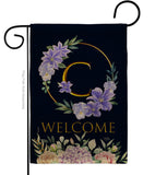 Welcome C Initial - Floral Spring Vertical Impressions Decorative Flags HG130237 Made In USA