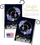 Welcome D Initial - Floral Spring Vertical Impressions Decorative Flags HG130238 Made In USA