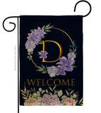 Welcome D Initial - Floral Spring Vertical Impressions Decorative Flags HG130238 Made In USA