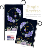 Welcome E Initial - Floral Spring Vertical Impressions Decorative Flags HG130239 Made In USA