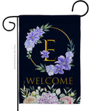 Welcome E Initial - Floral Spring Vertical Impressions Decorative Flags HG130239 Made In USA