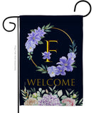 Welcome F Initial - Floral Spring Vertical Impressions Decorative Flags HG130240 Made In USA