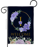 Welcome I Initial - Floral Spring Vertical Impressions Decorative Flags HG130243 Made In USA