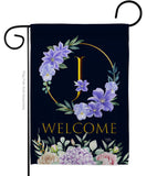 Welcome J Initial - Floral Spring Vertical Impressions Decorative Flags HG130244 Made In USA