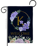 Welcome K Initial - Floral Spring Vertical Impressions Decorative Flags HG130245 Made In USA