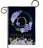 Welcome O Initial - Floral Spring Vertical Impressions Decorative Flags HG130249 Made In USA