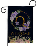 Welcome Q Initial - Floral Spring Vertical Impressions Decorative Flags HG130251 Made In USA