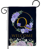 Welcome Q Initial - Floral Spring Vertical Impressions Decorative Flags HG130251 Made In USA