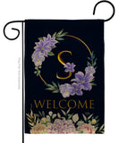 Welcome S Initial - Floral Spring Vertical Impressions Decorative Flags HG130253 Made In USA