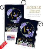 Welcome W Initial - Floral Spring Vertical Impressions Decorative Flags HG130257 Made In USA