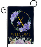 Welcome X Initial - Floral Spring Vertical Impressions Decorative Flags HG130258 Made In USA